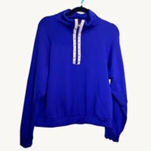 Nike Womens Blue Purple Size Medium Mock Turtleneck 1/4 Zip Up
